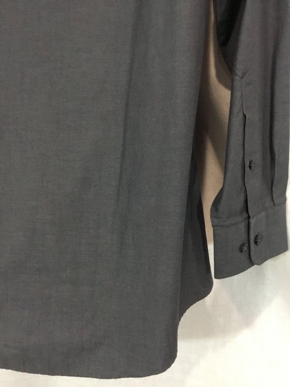 Quiet luxury Dress Shirt Men M 15 15.5 34 35 Gray Wrinkle Stain Free Oxford VTG - Picture 4 of 10